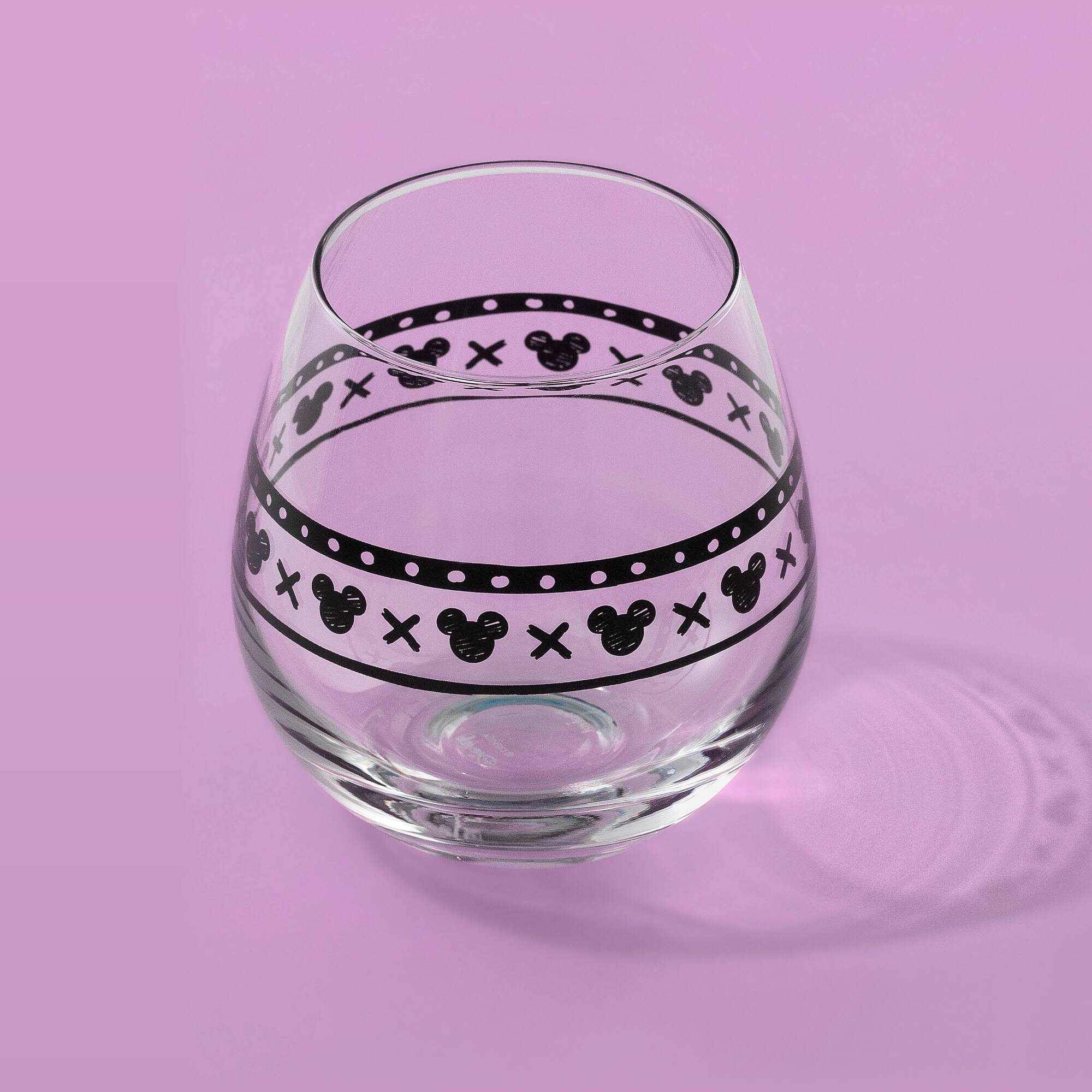 JoyJolt® Disney® 15oz. Geo Picnic Mickey Mouse Stemless Wine Glass Set, 4ct.